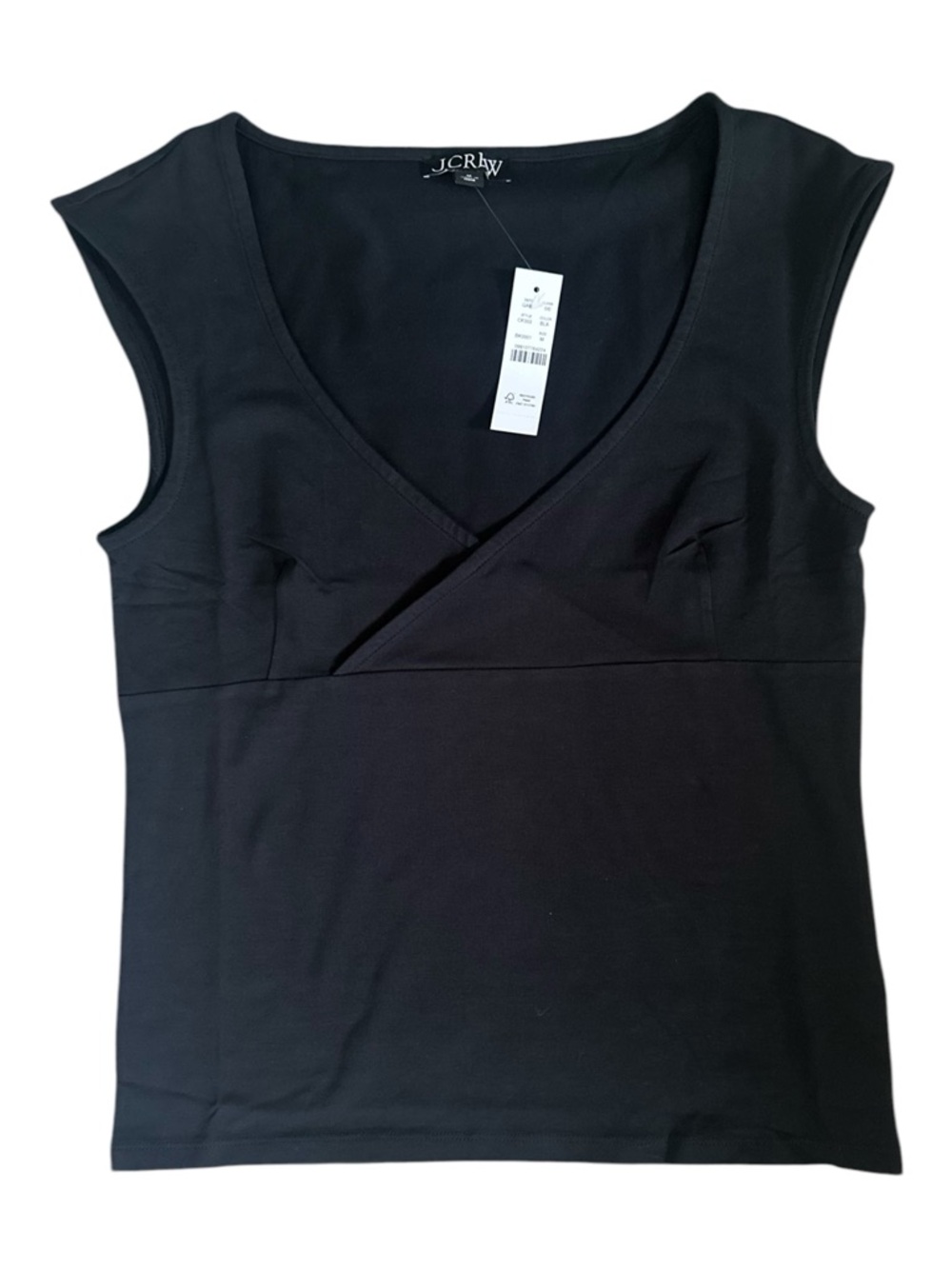 J. Crew V Neck Fitted Tee New With Tags Black Size Medium